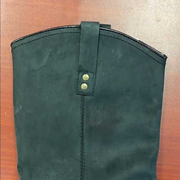 Black leather cowboy style boots - Picture 7 of 7